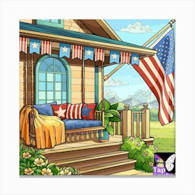 Patriotic Porch Canvas Print