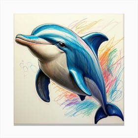 Dolphin Drawing 17 Canvas Print