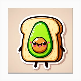 Avocado Sticker Canvas Print