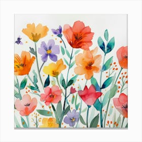 Watercolor Flowers 48 Canvas Print