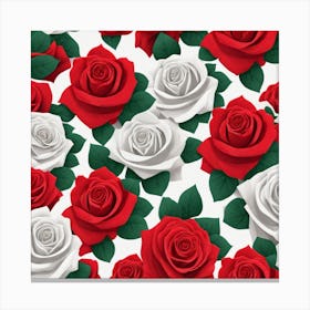 Red And White Roses Canvas Print