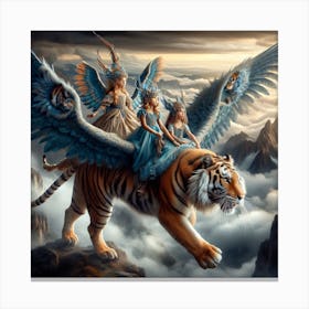 Sisters Ride Tiger Canvas Print