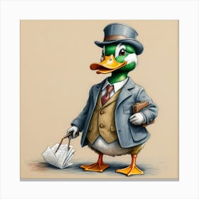 Duck In A Suit 24 Canvas Print