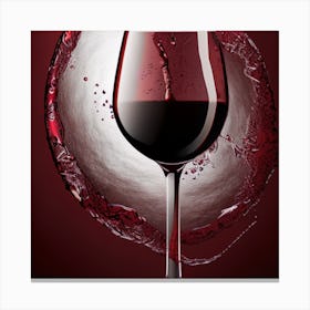 Wine Glass With Splash Canvas Print