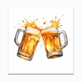 Two Mugs Of Beer 1 Canvas Print