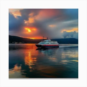 Sunset On A Ferry 22 Canvas Print