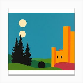 Castle In The Moonlight Canvas Print