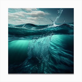 Underwater Water Splash Canvas Print