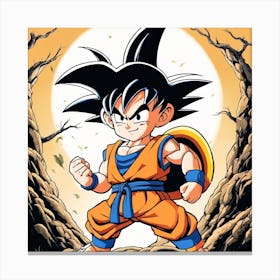 Kid Goku Painting (17) Canvas Print