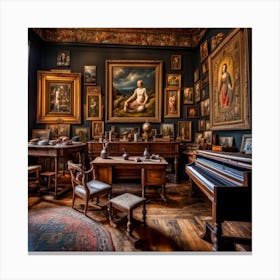 Room Full Of Paintings Canvas Print