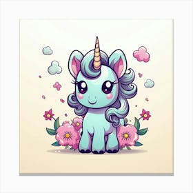 Cute Unicorn 44 Canvas Print