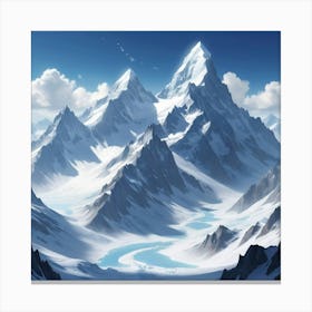 Snowy Mountains 1 Canvas Print