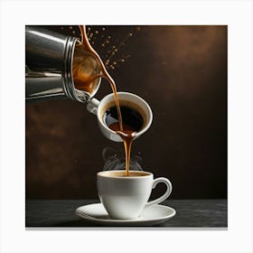 Pouring Coffee Into A Cup 4 Canvas Print