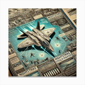 Nightstrike Stealth Fighter Covert Operations Iron Commonwealth Canvas Print