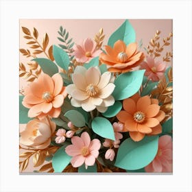 3d Flower Bouquet Canvas Print