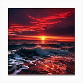 Sunset Over The Ocean 102 Canvas Print