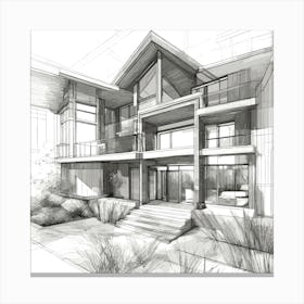Sketch Of A House Canvas Print
