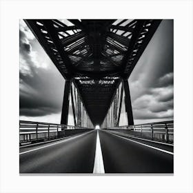 Bridge - Black And White Canvas Print