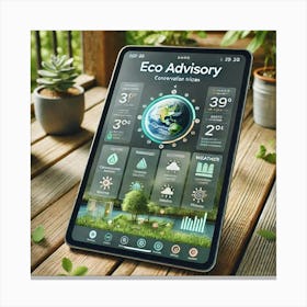 A High Tech Smart Tablet Showcasing The Eco Adviso Canvas Print