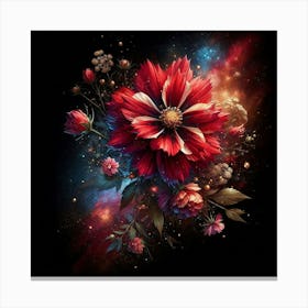 Flowers In Space 1 Canvas Print