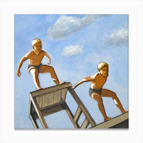 Boys Diving (square) Canvas Print