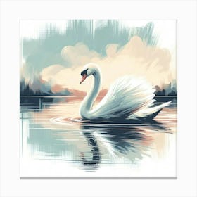 Illustration Swan Canvas Print