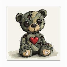 Zombie Teddy Bear Canvas Print