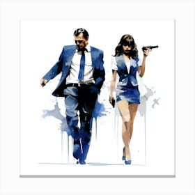 Couple In Suit Pulp Fiction Canvas Print