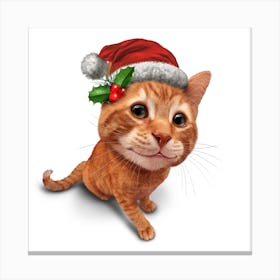 Santa Cat Canvas Print