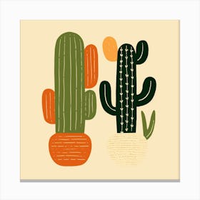 Rizwanakhan Simple Abstract Cactus Non Uniform Shapes Petrol 39 Canvas Print