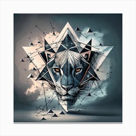 Geometric Lion Head Canvas Print