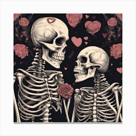 Skeleton Couple 1 Canvas Print