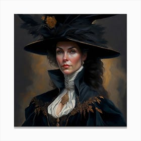 Lady In Black Canvas Print