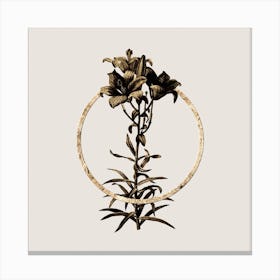 Gold Ring Fire Lily Glitter Botanical Illustration Canvas Print