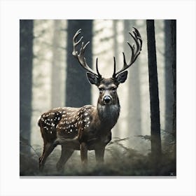 Deer In The Forest 68 Canvas Print