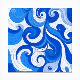 Blue And White Swirls Canvas Print