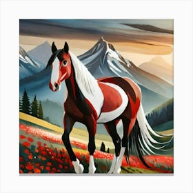 Horse In The Mountains 7 Canvas Print