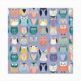 Colorful owls 1 Canvas Print