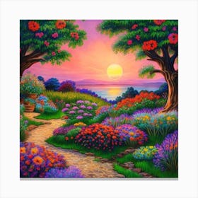 Sunset Garden Canvas Print