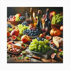 Wine And Fruit Canvas Print