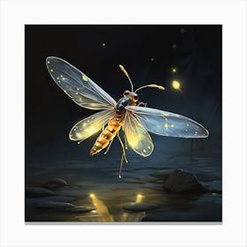 Bug Flying In The Night Canvas Print