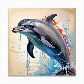 Dolphin Painting 1 Canvas Print