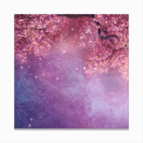 Cherry Blossoms Galaxy Sky Canvas Print