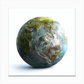 Earth Globe Isolated On White 1 Canvas Print