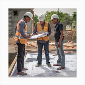 Construction Workers Canvas Print