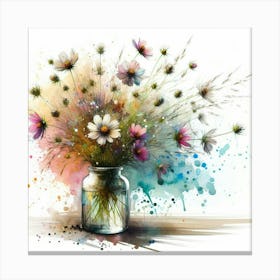 Flowers In A Jar Canvas Print