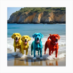 Perros De Colores En La Peninsula Canvas Print