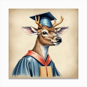 Graduation Deer 2 Canvas Print