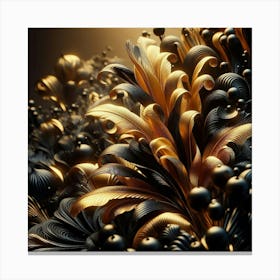 Abstract Gold And Black Canvas Print