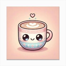 Kawaii Coffee 2 Canvas Print